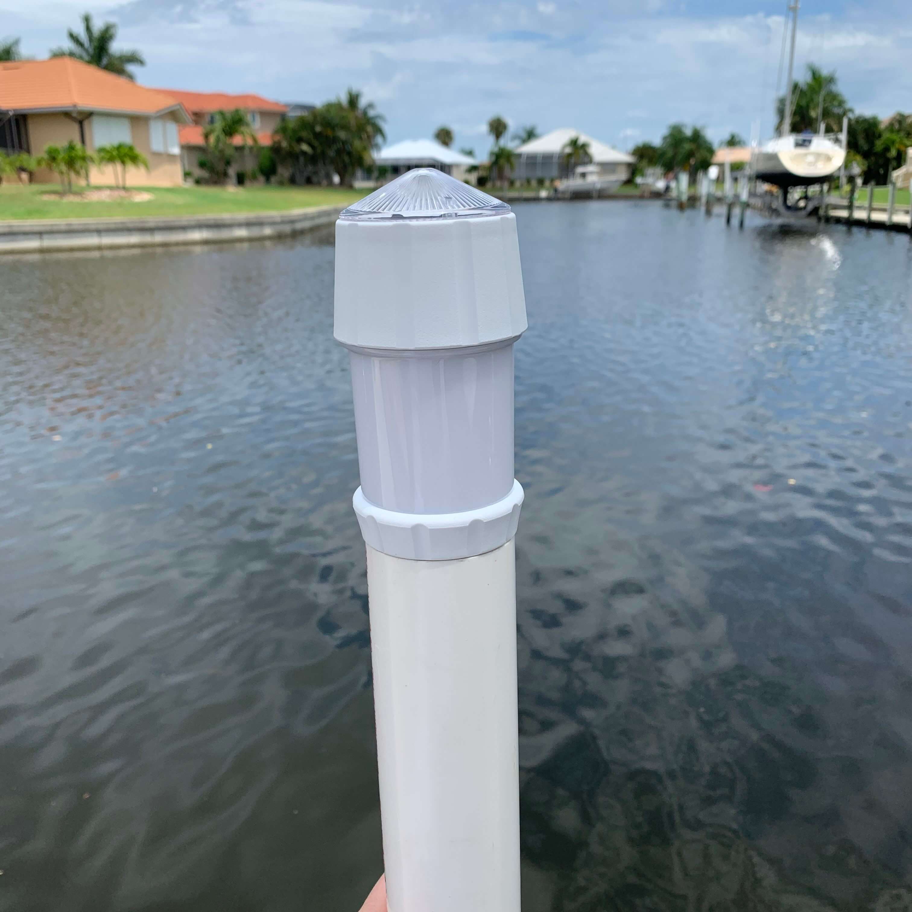 White Solar Guide Post Light DokLite by Dock Life