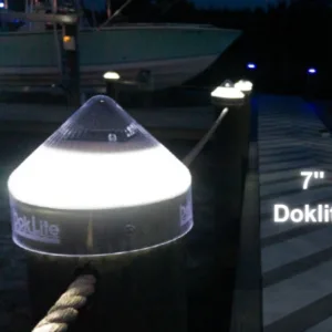 7 inch White Doklite Solar Dock Light